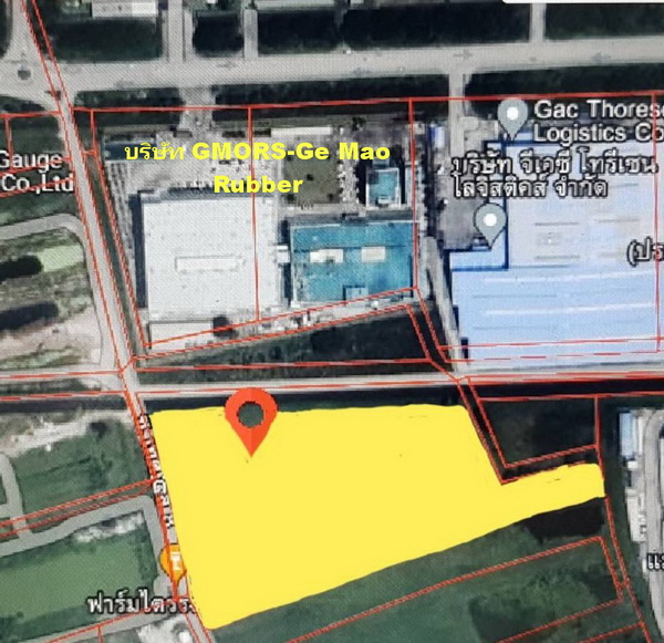 For SaleLandPattaya, Bangsaen, Chonburi : Urgent sale, land next to Amata Industrial Estate, Phan Thong, Chonburi, 21 rai 2 ngan 13 sq m, corner plot, next to the road on 2 sides, can be used as a factory, warehouse, Hub.