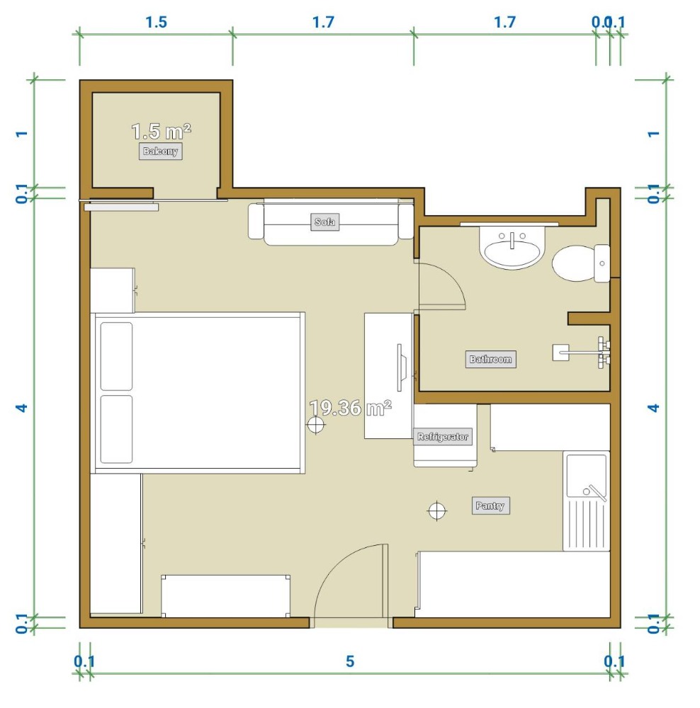 For SaleCondoPinklao, Charansanitwong : My Condo Pinklao for sale, studio, 1 bathroom, newly decorated throughout, price 1.4 million baht.