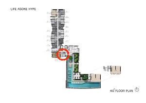 For SaleCondoRama9, Petchburi, RCA : Best price! Life Asoke hype (Life Asoke Hype) 40th floor, spectacular view!