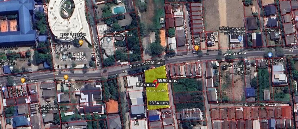 For SaleLandPinklao, Charansanitwong : Land for sale, Soi Charan 35, good potential location, next to the road on 2 sides, opposite Inter School, near The Circle Ratchaphruek, MRT Fai Chai subway, few plots of land remaining nearby.