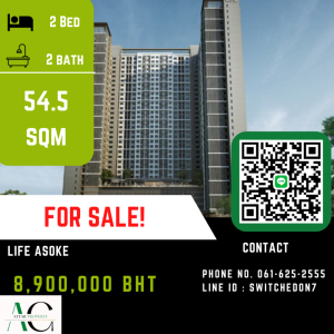 For SaleCondoRama9, Petchburi, RCA : *For Sale* Life Asoke | 2 Bed | 061-625-2555