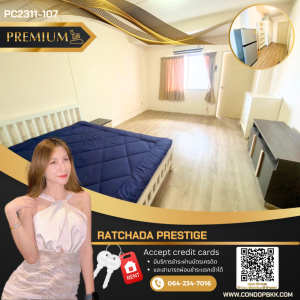 For RentCondoLadprao, Central Ladprao : 🔥🔥️Condo for rent Ratchada Prestige #MRT Suthisan #BTS Phawana, all newly decorated rooms 🟠PC2311-107