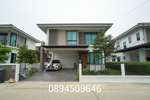 For SaleHousePathum Thani,Rangsit, Thammasat : Single house for sale, Pattareeda Avenue Rangsit-Khlong 2, size 2 floors, 64.5 sq m, 3 bedrooms, 3 bathrooms, beautifully decorated garden, added Glass House behind the house.