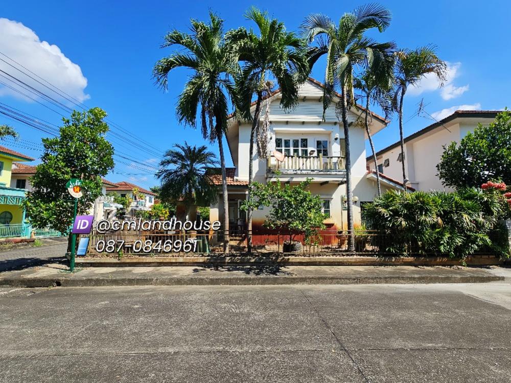 For SaleHouseChiang Mai : Land and House Sansai Corner plot house for sale, cheapest in the project Below appraisal, good interior condition, worth renovating.