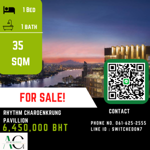 For SaleCondoSathorn, Narathiwat : *For Sale* Rhythm Charoenkrung Pavillion | 1 Bed | 061-625-2555