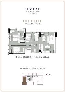 For SaleCondoSukhumvit, Asoke, Thonglor : HOT Property 3BR 3Bed 135.96Sq. Fully fitted 52MB ready to move