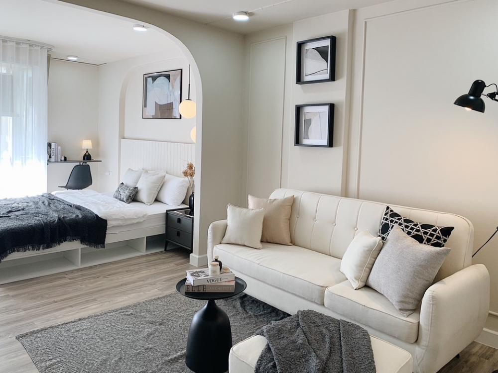 For SaleCondoLadprao101, Happy Land, The Mall Bang Kapi : 🌟City Villa for sale, city villa Lat Phrao 130, condo near the BTS ​🚉 ✨Newly decorated, Parisian vibe, size 33 sq m.