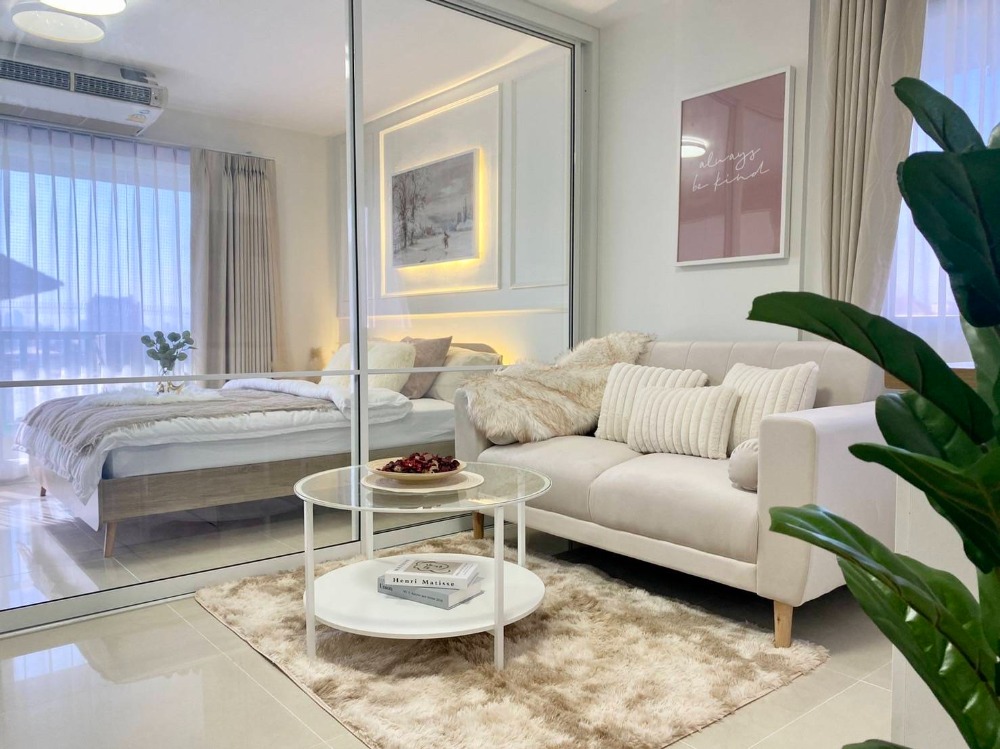 For SaleCondoLadprao101, Happy Land, The Mall Bang Kapi : City villa, beautiful room, ready to move in