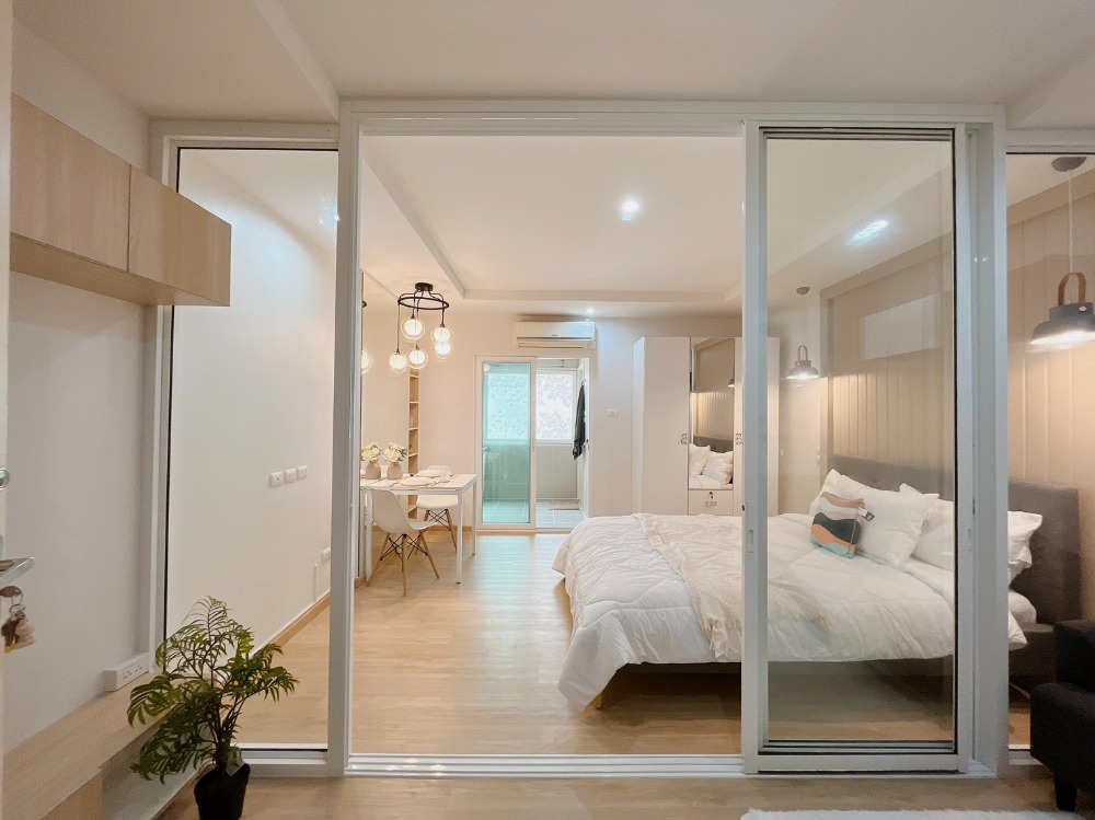 For SaleCondoRatchadapisek, Huaikwang, Suttisan : Partition room, fully furnished, beautiful room, 1.45 million, Happy Condo Ratchada 18, ready to move in 🔖@𝗖𝗼𝗻𝗱𝗼𝗣𝗥𝗢
