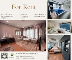 ให้เช่าบ้านพัฒนาการ ศรีนครินทร์ : Risa03962 ให้เช่าบ้านเดี่ยว เดอะ แพลนท์ เอลิท พัฒนาการ 38 349 ตร.ม 86 ตร.ว 5 ห้องนอน 7 ห้องน้ำ 4 ที่จอดรถ 250,000 บาทเท่านั้น
