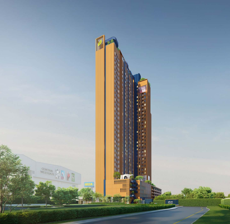 ขายดาวน์คอนโดนนทบุรี บางใหญ่ บางบัวทอง : เจ้าของขายเอง ไม่มีบวกกำไรเพิ่ม Plum New West 1 bed plus วิวสวน fully Furnished