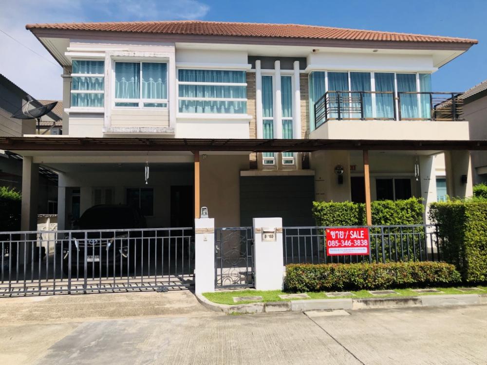 For SaleHouseSamut Prakan,Samrong : Single house for sale Bangkok Boulevard Theparak-Wongwaen 60.2 sq m., usable area 245 sq m., 4 bedrooms, 5 bathrooms, 1 maids room, there is a room on the ground floor for the elderly, house in good condition, south side.