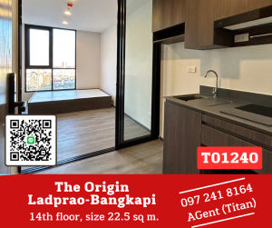 ขายคอนโดลาดพร้าว101 แฮปปี้แลนด์ : 🔥🔥The Origin Ladprao-Bangkapi  ห้องใหม่ พร้อมเฟอร์ ใกล้รถไฟฟ้า  (T01240)