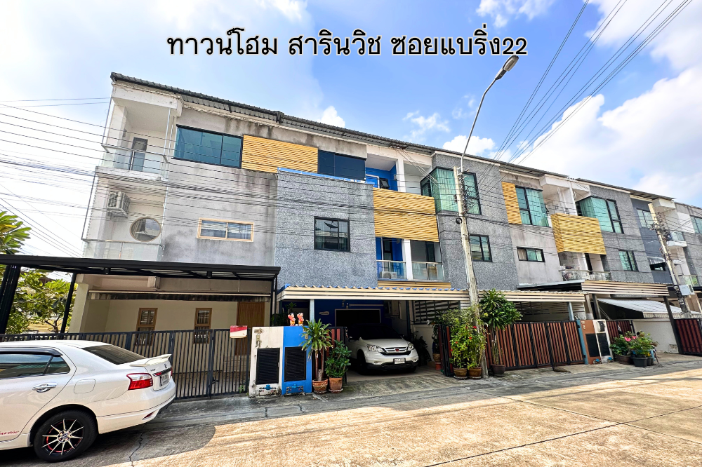 For SaleTownhouseSamut Prakan,Samrong : Townhomes Sarin Wish Soi Bearing 22 near BTS.