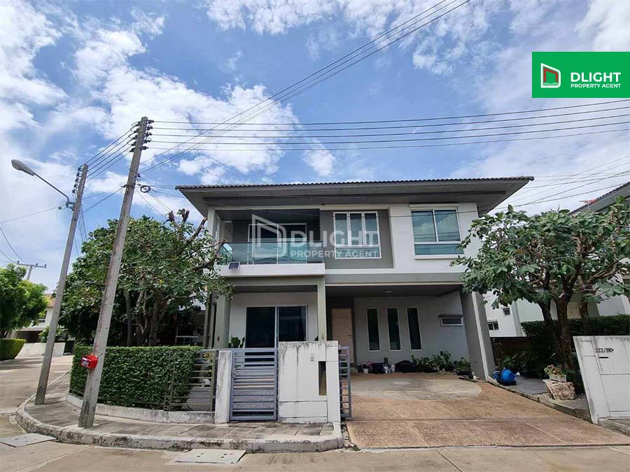 For SaleHousePathum Thani,Rangsit, Thammasat : Single house, Habitia Bond Village, Ratchaphruek Road 345, area 68 sq m, 3 bedrooms, 3 bathrooms, price 5.29 million baht, corner house.