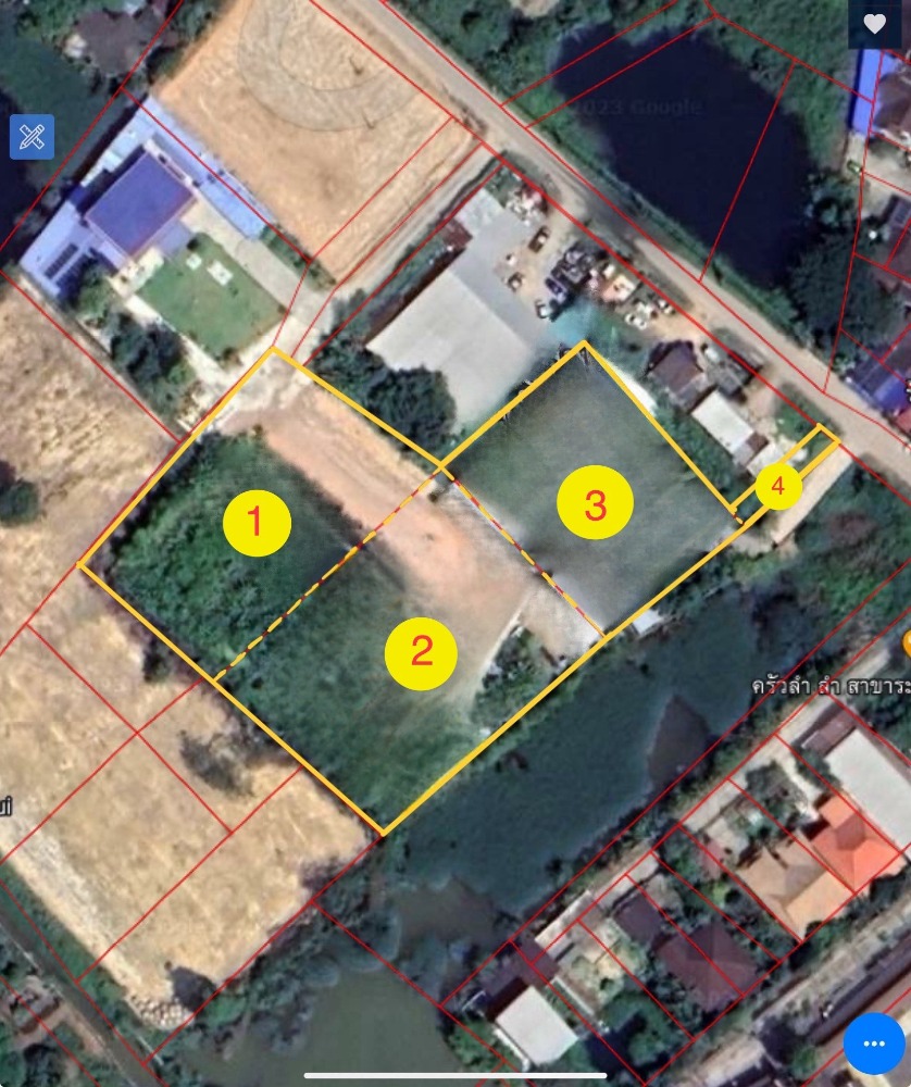 For SaleLandRayong : Urgent sale!! 4 plots of land, Rayong Bypass Road, Thap Ma Subdistrict, Soi opposite Nong Phrong Market. Near Global House Rayong, total size 3 rai 3 ngan 96.1 sq m.