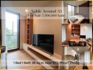 For SaleCondoSukhumvit, Asoke, Thonglor : ❤ 𝐅𝐨𝐫 𝗦𝗮𝗹𝗲 ❤ Condo, fully furnished, 1 bedroom, 6th floor, Noble Around 33, 35 sq m. ✅ Walking distance to BTS Phrom Phong, near Emporium.