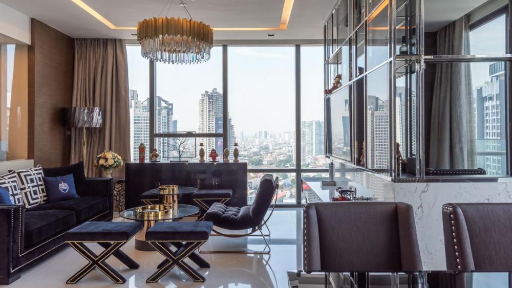 For RentCondoSathorn, Narathiwat : 🔥For Rent - The Bangkok Sathorn, Ultimate Luxury 2 bedrooms, 2 bathrooms, luxuriously decorated with personal lipstick. Chao Phraya River view, Mahanakhon Building, Icon Siam, next to BTS Susak, ready to move in.