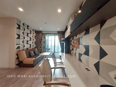 For RentCondoOnnut, Udomsuk : Condo for rent Ready to move 2 bedrooms nice rooms IDEO MOBI Sukhumvit 55.5 sq m. corner unit quite and privacy close to BTS Onnut