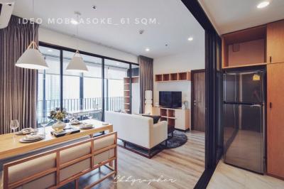 ให้เช่าคอนโดพระราม 9 เพชรบุรีตัดใหม่ RCA : ให้เช่า คอนโด 2 bedrooms very nice decoration Ideo Mobi อโศก 61 ตรม. close to MRT Phetchaburi Asoke and Ratchadaphisek