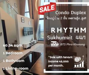 For SaleCondoOnnut, Udomsuk : Hot sale, condo with tenant 42,000/month,  Rhythm Sukhumvit 44/1, next to Bts Phra Khanong.