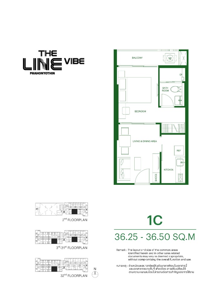 For SaleCondoLadprao, Central Ladprao : 🔥Sale down payment🔥 The Line Vibe 36.25 south, 21st floor