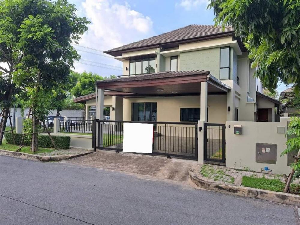 For SaleHouseLadkrabang, Suwannaphum Airport : Single house for sale 🏡 Newly renovated, corner house 🏡 Lake View Park Village, Bangna-Ram 2 Ring Road. Area 74.4 sq m, corner house, 5 bedrooms, 6 bathrooms, 1 office room, 2 kitchens, 1 hall, 2 parking spaces, beautiful new house condition. Strong struc