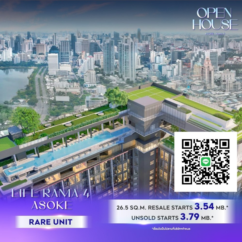 For SaleCondoKhlongtoei, Kluaynamthai : Promotion Life Rama 4 Asoke starting at 3.54 million, ready to move in this June!!
