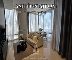 For RentWarehouseKaset Nawamin,Ladplakao : FREE ! Transfer 3 items, fully furnished* Condo near the BTS 🔥 on Silom Road, BTS Chong Nonsi, 350 meters, Ashton Silom, 2 bedrooms, large, 72 sq m., special price 16.99 MB