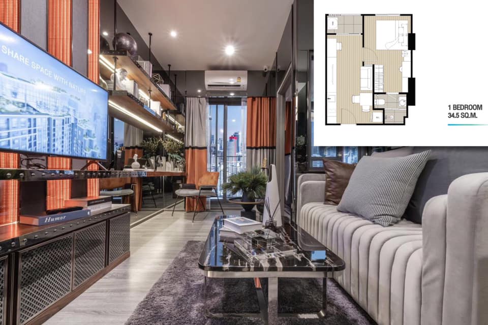 For SaleCondoOnnut, Udomsuk : urgent!! Selling before project opening, best price, IDEO Sukhumvit Rama 4, near BTS Phra Khanong, 1 bedroom, 35 sq.m., ceiling height 2.9 meters, starting price 4.69 million baht.