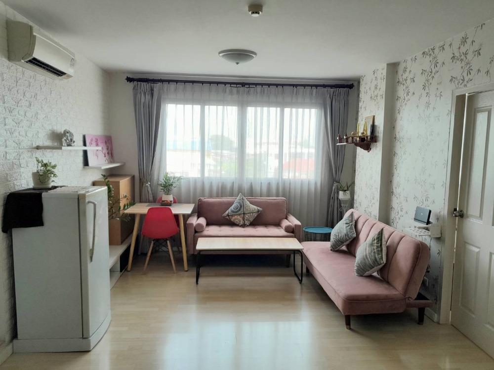 For SaleCondoNawamin, Ramindra : For sale: D Condo Ramintra, the most beautiful room, 2 bedrooms, 2 bathrooms, beautiful view, no buildings blocking it. Near the Pink Line MRT Beautiful condition, ready to move in immediately.
