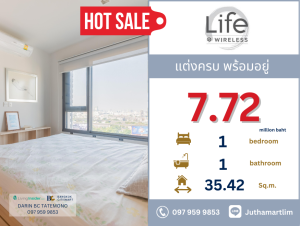 For SaleCondoWitthayu, Chidlom, Langsuan, Ploenchit : 🔥Fully decorated, ready to move in🔥 life one wireless 1 bedroom, 1 bathroom, 35.42 square meters, 24th floor, price 7,725,000 baht, contact 097 959 9853