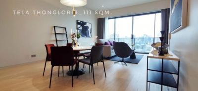 For RentCondoSukhumvit, Asoke, Thonglor : Condo for rent 2 bedrooms with private lift Tela Thonglor 13 (Tela Thonglor 13) 111 sq m. high fllor unblocked view in Thonglor