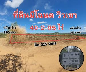 For SaleLandPhetchabun : Land with 100% Red Krut title deed, Ban Dong Thip 40 rai 2 ngan 95 sq m. Tha Ibun, Lom Sak, Phetchabun, hill view, next to the road on 3 sides, has a canal and water source.