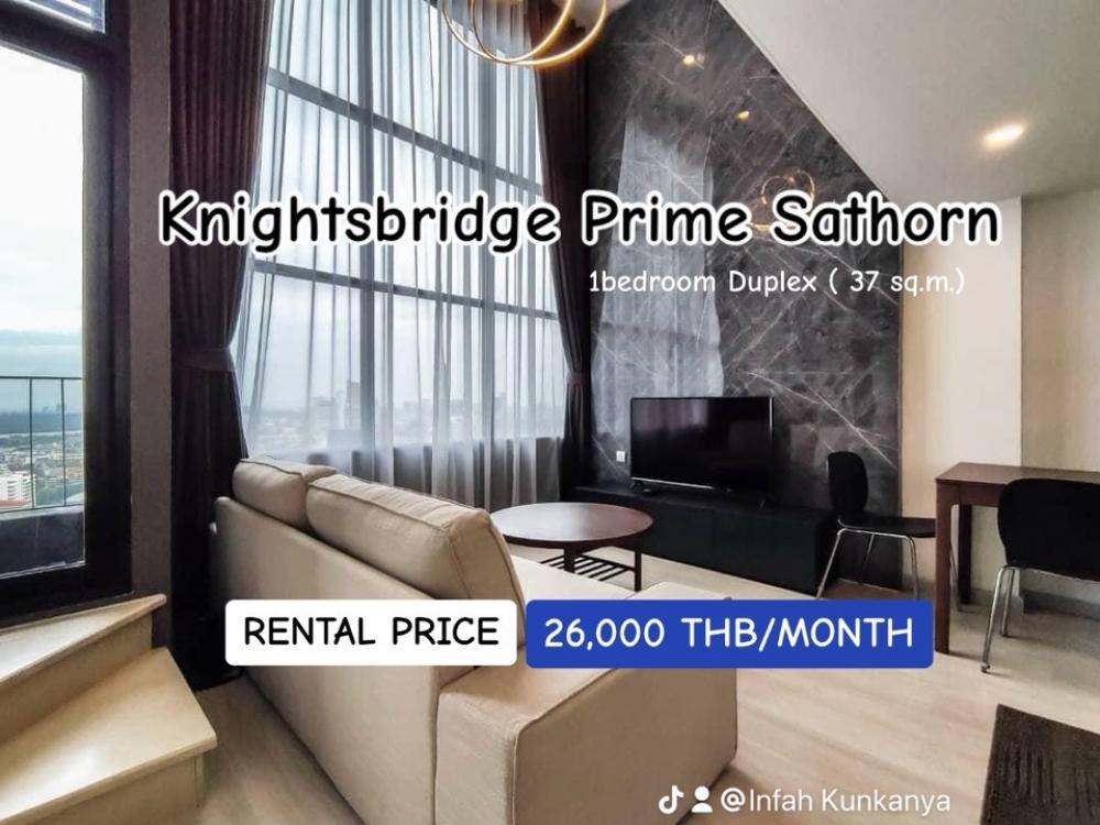 For RentCondoSathorn, Narathiwat : 🔥For Rent🔥KNIGHTSBRIDGE PRIME SATHORN 1b Duplex ( 37sq.m.) 📲 0915518270 Ingfah