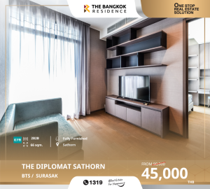 For RentCondoSathorn, Narathiwat : Beautiful room, ready to move in. High floor, very beautiful view, The Diplomat Sathorn, near BTS Surasak station. Luxury condo in the heart of the business district Elegant furniture decorated at a premium level.