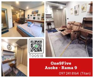 For RentCondoRama9, Petchburi, RCA : 🔥🔥 One9Five Asoke - Rama 9, very beautiful room, fully decorated, ready to move in, fully furnished, like coming to talk at the event (T00518)
