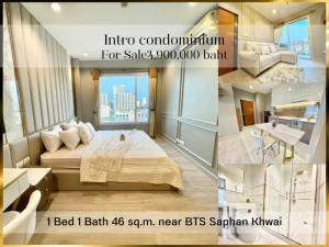 For SaleCondoSapankwai,Jatujak : ❤ 𝐅𝐨𝐫 𝗦𝗮𝗹𝗲 ❤ Condo Intro Phahon Yothin-Pradipat, 1 bedroom, fully furnished, 18th floor, 46 sq m. ✅ near BTS Saphan Khwai