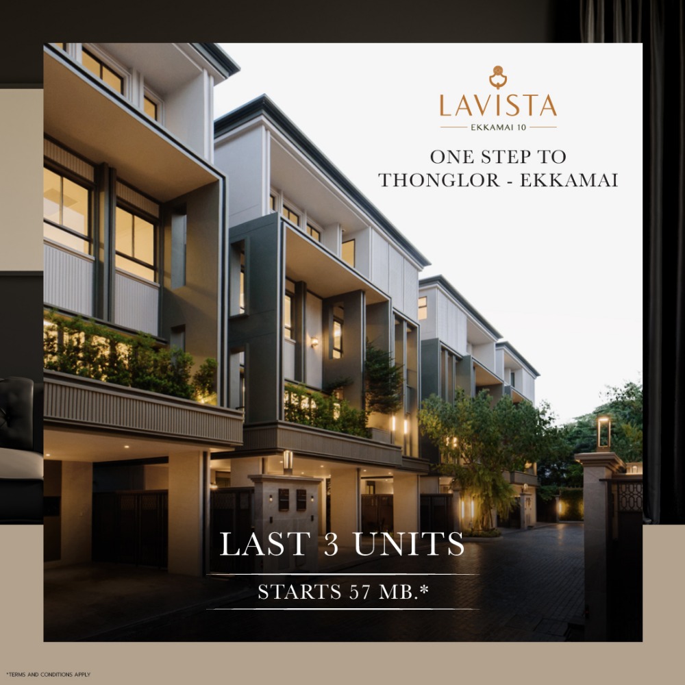 For SaleHouseSukhumvit, Asoke, Thonglor : Exclusive Deal, last 3 houses🔥 Lavista Prestige Village Ekkamai10, 4-storey luxury house in the heart of Ekkamai.