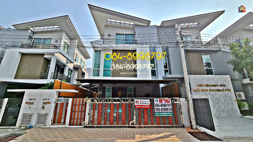 For SaleHouseVipawadee, Don Mueang, Lak Si : For sale: Baan Don Mueang, 3-story semi-detached house, corner house, Grand I-Design Vibhavadi, GRAND I DESIGN VIBHAVADI, 39.4 square wah, single-detached house style, beautifully decorated, in good condition, ready to m