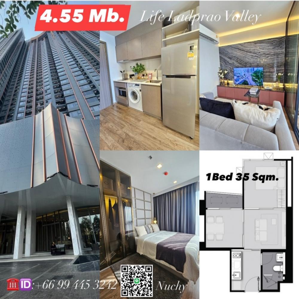 For SaleCondoLadprao, Central Ladprao : 📍 Life Ladprao Valley.1 bedroom, 1 bathroom, only 4.55 MB 👉Condo next to Central Ladprao 👉next to BTS 5 Ladprao intersection 👉next to MRT Phahon Yothin 👉next to Union Mall