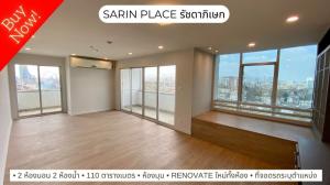 For SaleCondoKasetsart, Ratchayothin : Condo for sale, completely renovated, 2 bedrooms, 2 bathrooms, 110 sq m. Nice and ready to move in, Ratchadaphisek 46, near BTS Ratchayothin: Sarin Place. Sarin Place