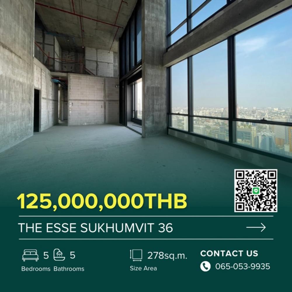 For SaleCondoSukhumvit, Asoke, Thonglor : Urgent Penthouse 279sq.m. (Bare Shell) Make an appointment to see the actual room. Call 065-053-9935 Gunn.