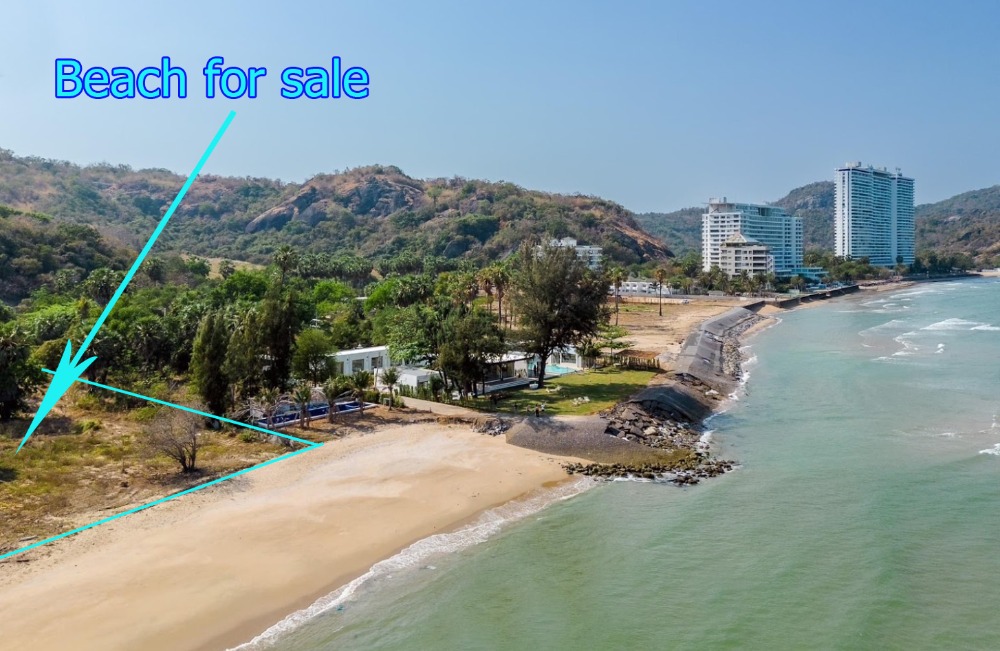 For SaleLandHuahin, Prachuap Khiri Khan, Pran Buri : Land for sale by the sea and on the roadside, Phetkasem, Pranburi, 5 rai and 11 rai, respectively, near Santorini, Hua Hin.