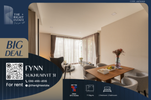 For RentCondoSukhumvit, Asoke, Thonglor : 🌿 Fynn Sukhumvit 31 🌿 Nice room!! fully furnished 🛏 2 Bed 2 Bath 70 Sq.m near MRT Sukhumvit