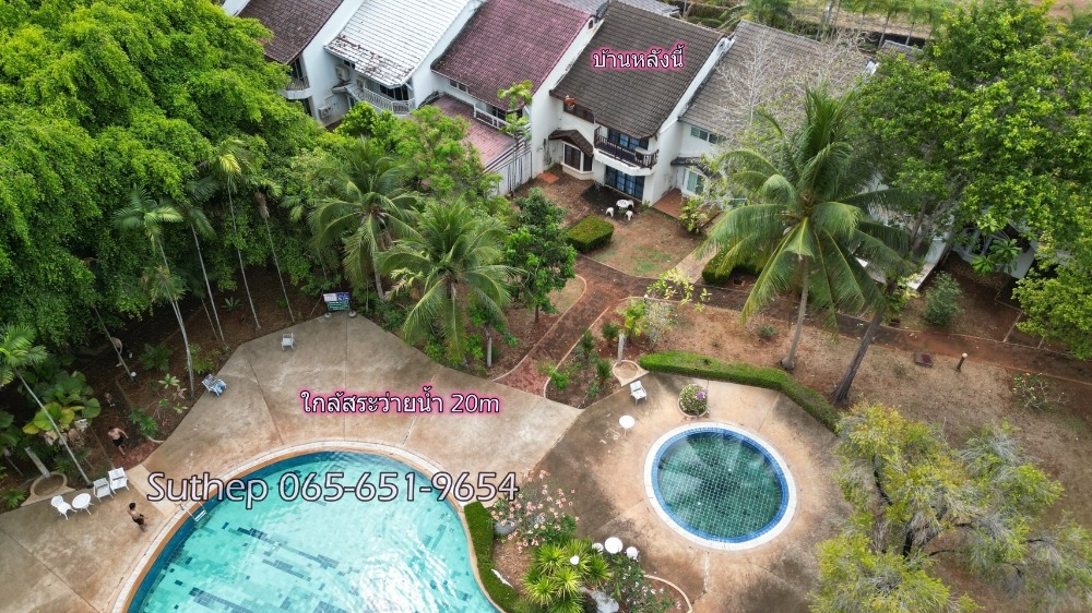 For SaleHouseRayong : 2-story vacation home for sale, 46 sq m, Oceanside Place, next to swimming pool, 300m from the sea, Klaeng, Rayong.