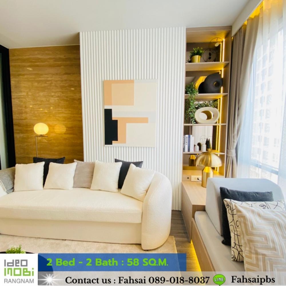 For SaleCondoRatchathewi,Phayathai : 𝟐 🌈 🌈 IDEO 𝐌𝐨𝐛𝐢 𝐑𝐚𝐧𝐠𝐧𝐚𝐦 Size 58 sq.m., new layout room, wide room + 2 parking ✴️ beautiful decorated room - ready to move in ❇️Free transfer✨Make an appointment to view the project privately📞 Fahsai : 089-018-8037 🆔 : Fahsaipbs