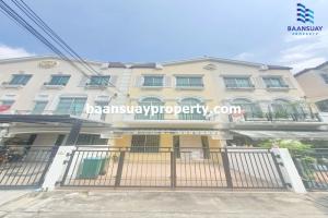 For RentTownhouseKaset Nawamin,Ladplakao : For rent, 3-story townhome, ready to move in, Kaset-Nawamin Road, near Nawamin City Avenue.