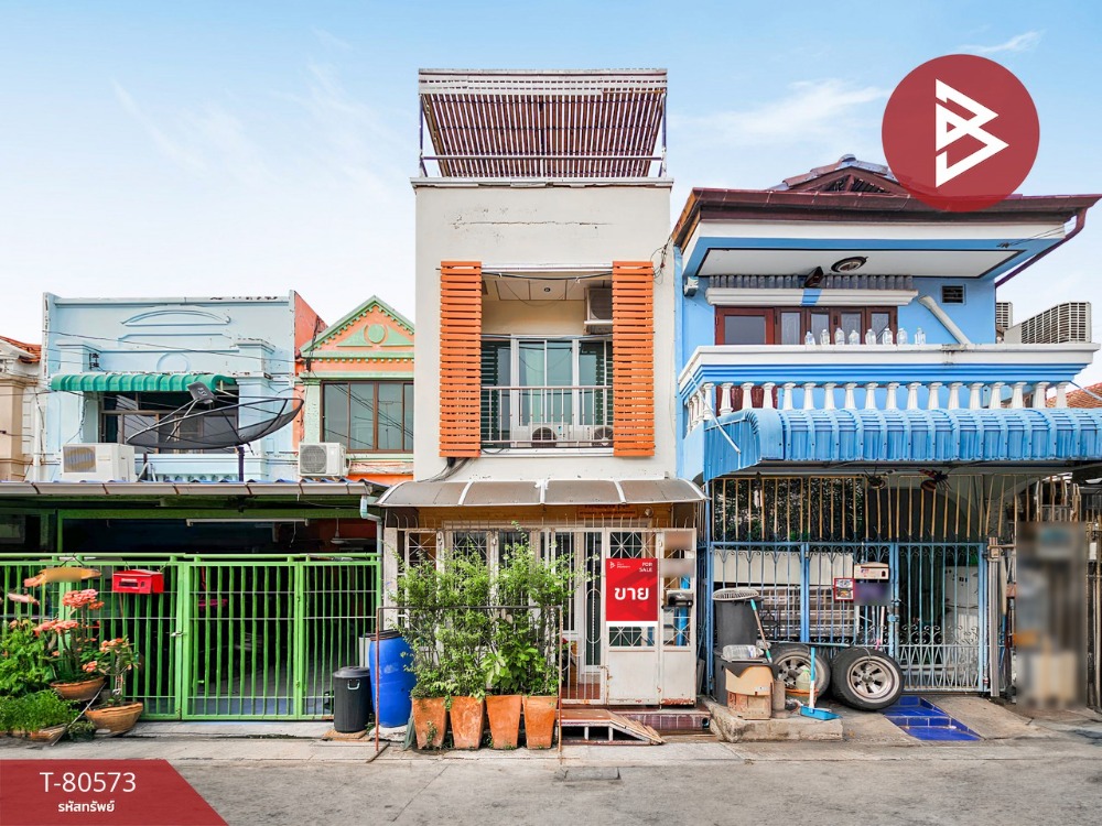 For SaleTownhouseBangna, Bearing, Lasalle : Townhouse for sale Poonsin Village 3, Bangna, Bangkok