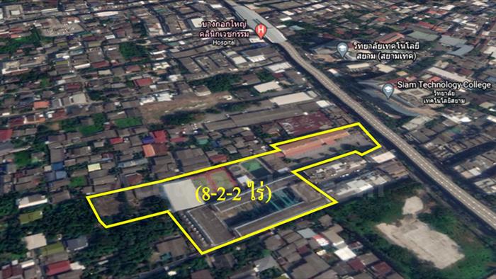 For SaleLandPinklao, Charansanitwong : Land for sale on Charansanitwong Road, near Charan BTS Station 13, near Tha Phra BTS station, large